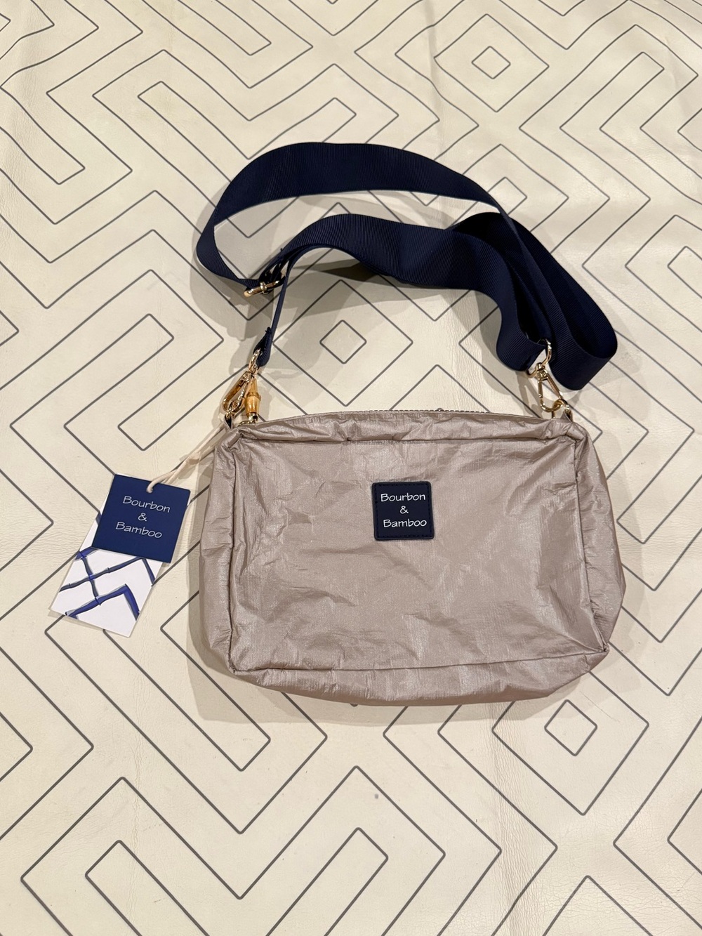 NWT Bourbon & Bamboo Champagne Crossbody Purse
